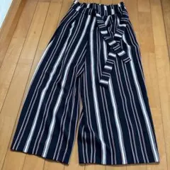 ZARA Trafaluc 스트라이프 와이드 팬츠 리본 포함