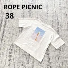 ロペピクニック フォトプリント 半袖 Tシャツ 38 白 コットン 着回し