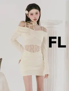 Darich コルセットレースカットミニワンピース アイボリー FL