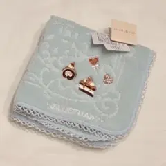 JILLSTUART タオルハンカチ 水色 スイーツ お菓子 刺繍のサムネイル
