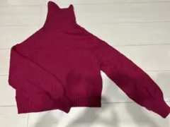 レイビームス　マゼンタ タートルネック セーター