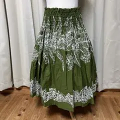 丈70㎝パウスカート フラダンス用オリーブグリーン