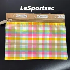 LeSportsac ポーチ マルチカラーチェック柄 ナイロン