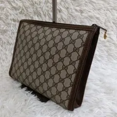 GUCCI GGパターン クラッチバッグ ベージュ×ブラウン