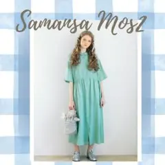 Samansa Mos2 半袖 シャツワンピース ロング丈