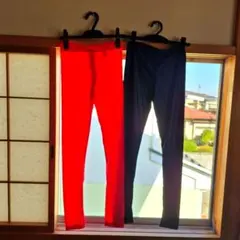 メ*シ様 レギンスセット 赤 黒2色セット。
