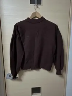 mysty womanブラウン ニットセーター クルーネック