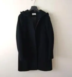 お値下げ中 ブラック フード付き ウールコート