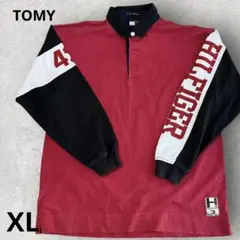 TOMY HILFIGER トミー 長袖 ラガーシャツ ポロシャツ ハーフボタン