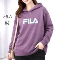 FILA フィラ トレーナー パーカー M レディース パープル フード付き