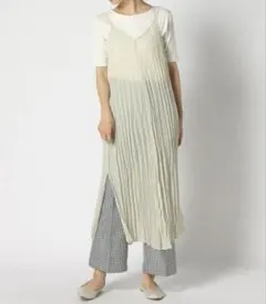 ローリーズファーム シアー キャミソール ワンピース キャミワンピ プリーツ