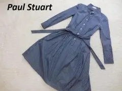 ポールスチュアート　リボン　シャツ　ワンピース　ストライプ　４　サンプル品