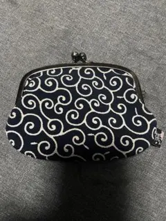 日本製 和柄 がま口ポーチ 唐草模様 小銭入れ コインケース レトロ