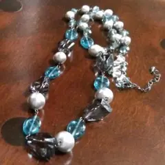 ビーズ コットンパール ロングネックレス