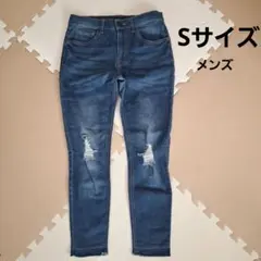 ダメージ加工デニムパンツ　メンズSサイズ