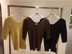 【スナイデル】　デザインネックリブニットPO