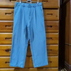 GU　ジーユー　メンズ　デニムバギースラックス　ハイウエストパンツ　　ブルー　Ｍ
