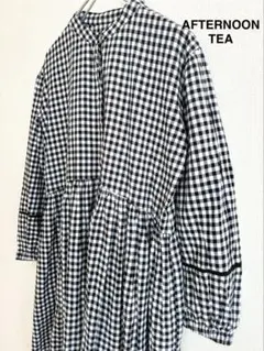 【美品】AFTERNOON TEA ギンガムチェック ロングワンピース M~L