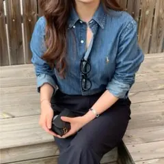 【美品✨】ポロラルフローレン ダンガリーシャツ マルチポニー M