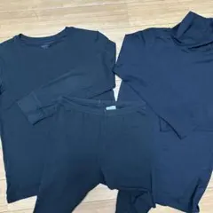 UNIQLO ブラック長袖アンダーシャツ＆レギンス3点セット
