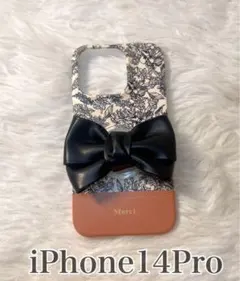 【新品】スマホ　ケース　iPhoneケース　リボン　韓国輸入　韓国雑貨　ブラック