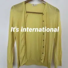 It's international★薄手　黄色　貝ボタン　長袖カーディガン　綿のサムネイル