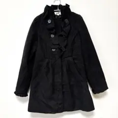 ✨️美品‼️ジョルト 【S】 フリルボリュームカラーコート 黒 ポリエステル デートのサムネイル