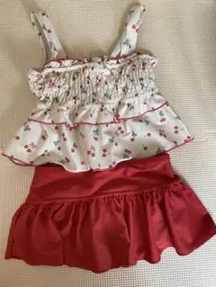 チェリー柄フリル水着