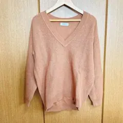 【大特価】BEAUTY&YOUTH Vネックニット ブラウン 長袖 上品 フリー