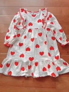 ハート柄　スウェット　ワンピース