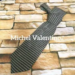 20 Michel Valentino 赤.黄.緑.黒柄ネクタイ　剣先9cm
