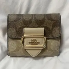 COACH 二つ折り財布 ベージュ/ブラウン