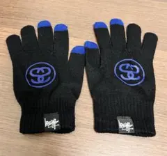 ステューシー　手袋　ニット 激レア STUSSY ステューシー ニットグローブ 手袋 ブラック スマホ対応