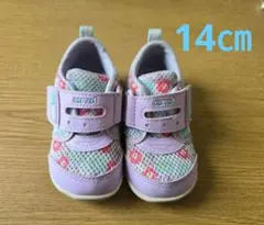 ムーンスター　キャロット　女の子　花柄　スニーカー　14㎝のサムネイル