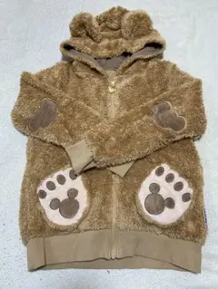 Mサイズ ダッフィー もこもこパーカー ブラウン ディズニーシー