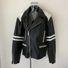 ヴィンテージ　ビッグシルエットツートン　ダブル ライダースジャケット　UKタイプ