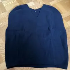 ユニクロ　ブラック　コットンニット　X L