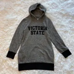 INGNI イング　パーカー　フード付き　チュニック丈　グレー　カジュアル　M