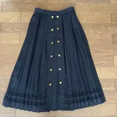 MUVEIL WORK ミュベール　ブラック プリーツスカート　ゴールドのサムネイル