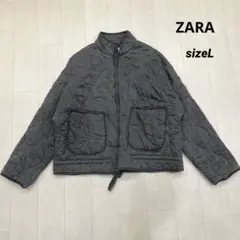 ZARA キルティング ジャケト L オーバーサイズ 墨黒