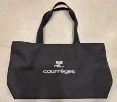 courrèges トートバッグ ビックロゴ刺繍 クレージュ ブラックのサムネイル