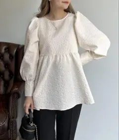 prose verse♡フラワージャガードペプラムブラウス　Fサイズ