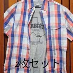 『メンズ』チェック柄半袖シャツ2枚セット♡お買い得品
