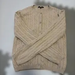 UNIQLO ベージュ ケーブルニットカーディガン L