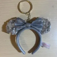 ディズニーカチューシャキーホルダーシルバー ミッキー耳