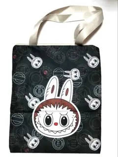 LABUBU トートバッグ ブラック ラブブ キャラクター ファスナー付き