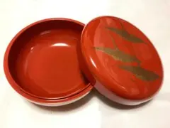 山中漆器 菓子器 金蒔絵 鶴文様