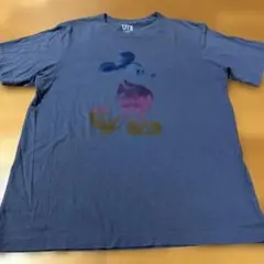 UNIQLO ミッキーマウス Tシャツ Mブルーグレー