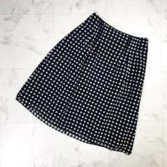 美品 ナラカミーチェ ドット柄シアーフレアスカート 黒 サイズ2*ND13