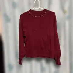 INGNI パール付きニット ボルドー